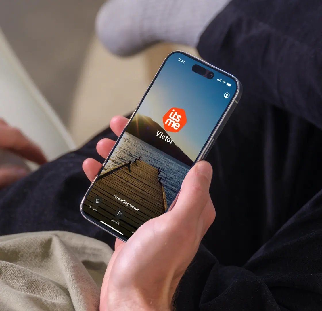 The itsme app in use on a smartphone